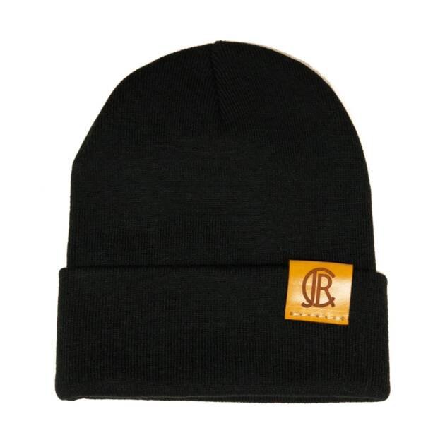 Leather Flip-Tag Toque - Black