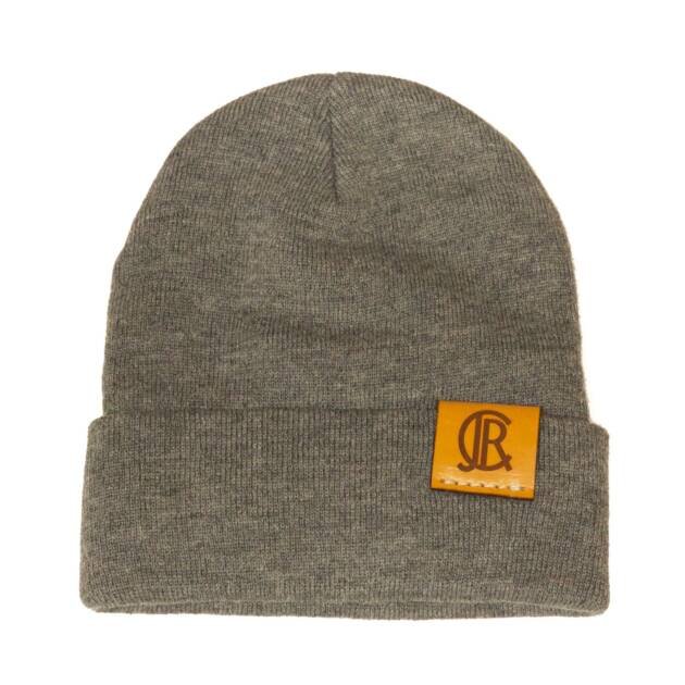 Leather Flip-Tag Toque - Grey