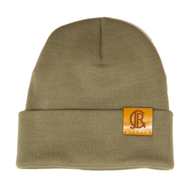 Leather Flip-Tag Toque - Sand