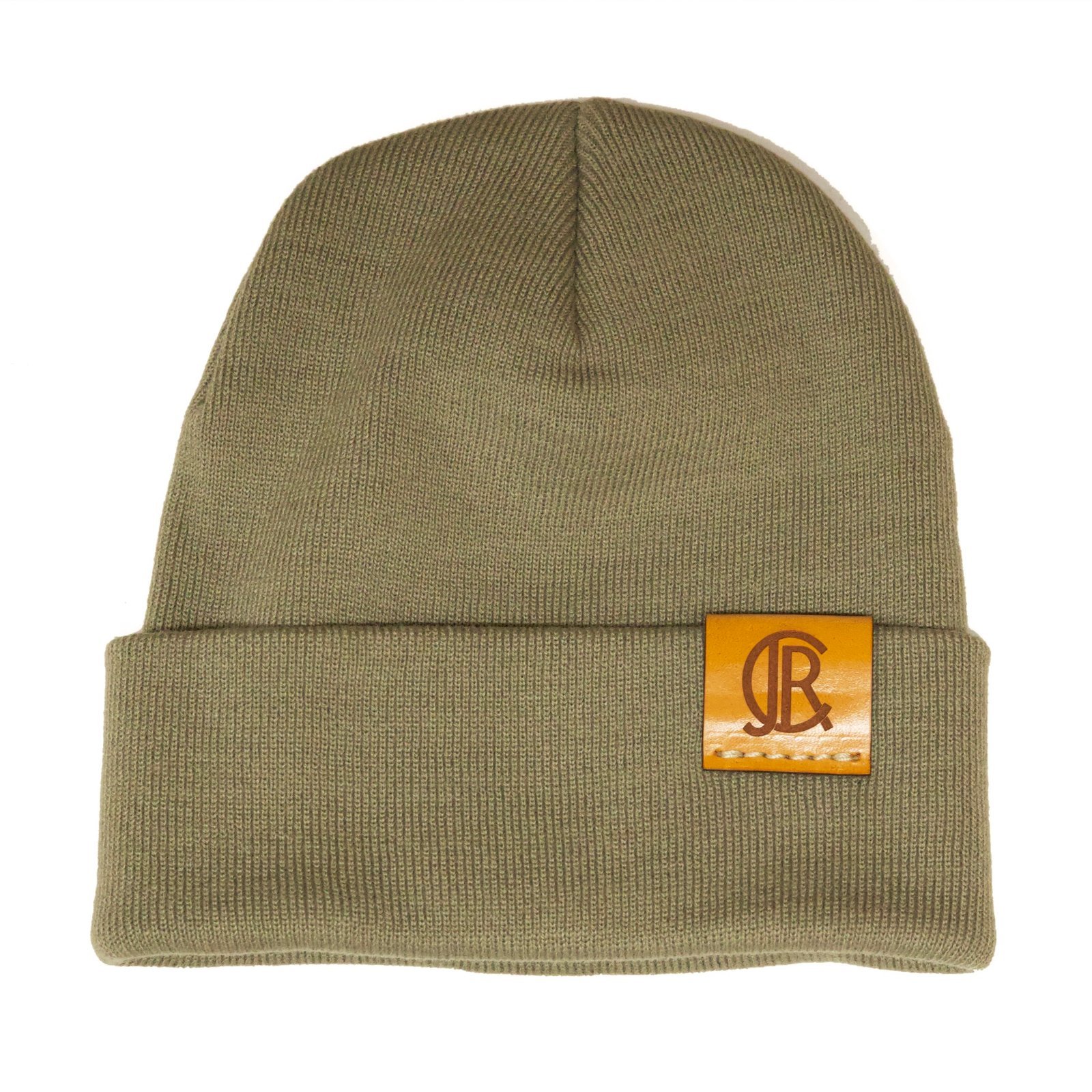 Leather Flip-Tag Toque - Sand